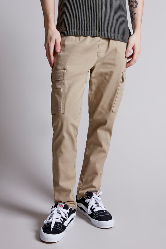 Twill Cargo Jogger – Beige