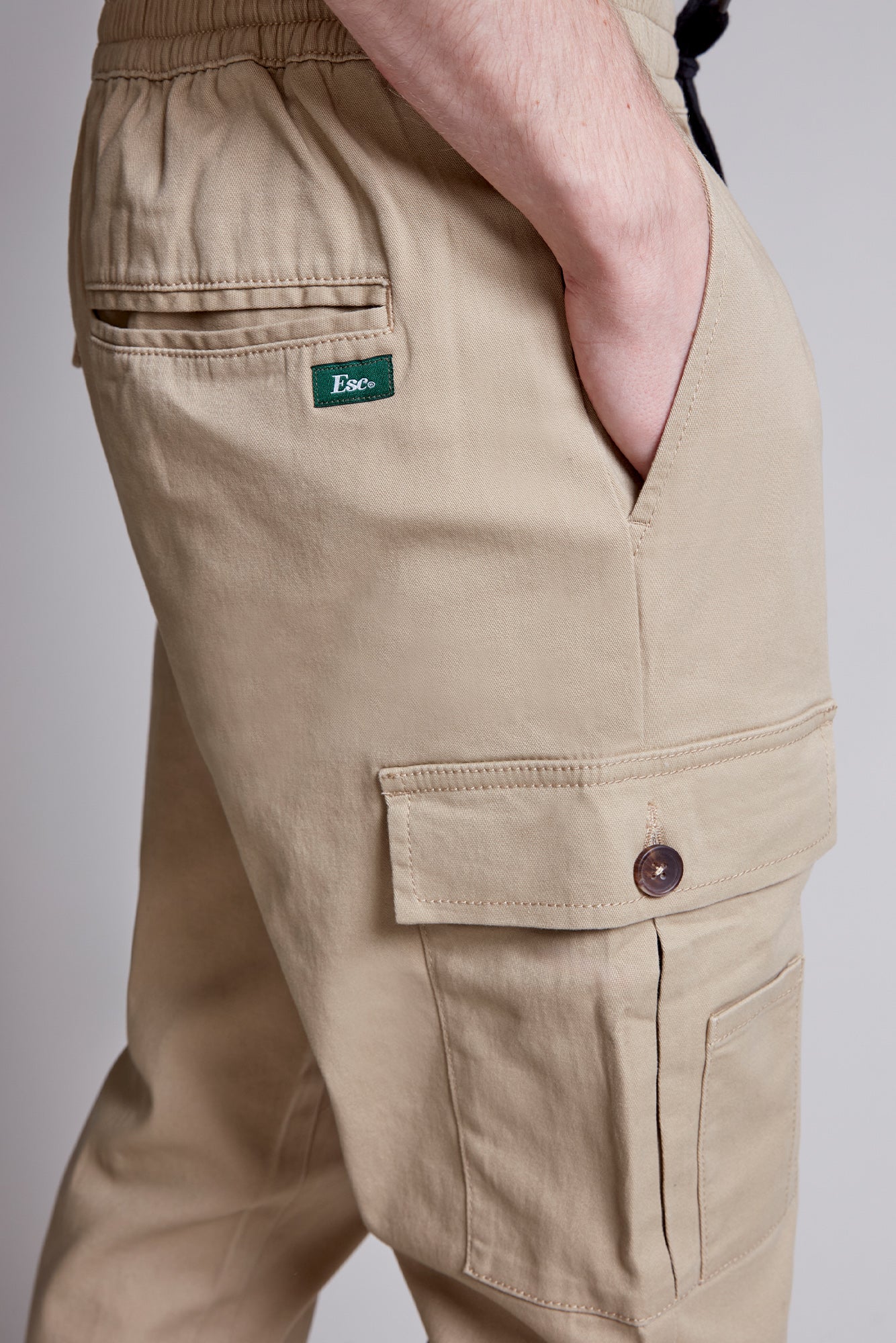 Twill Cargo Jogger – Beige