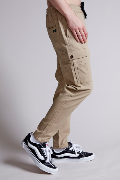 Twill Cargo Jogger – Beige