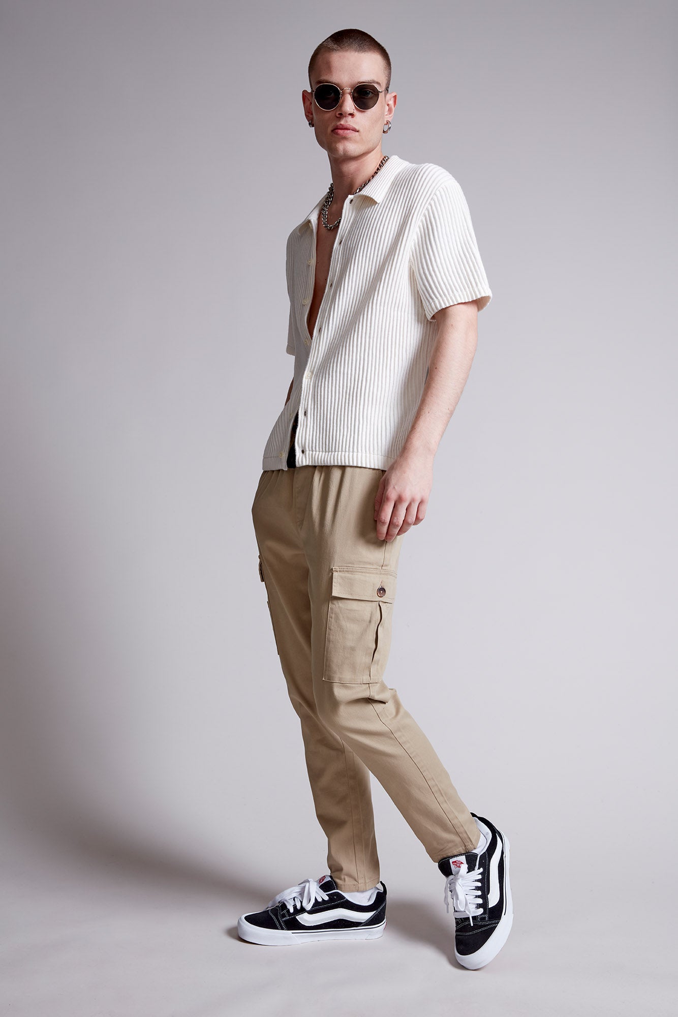 Twill Cargo Jogger – Beige