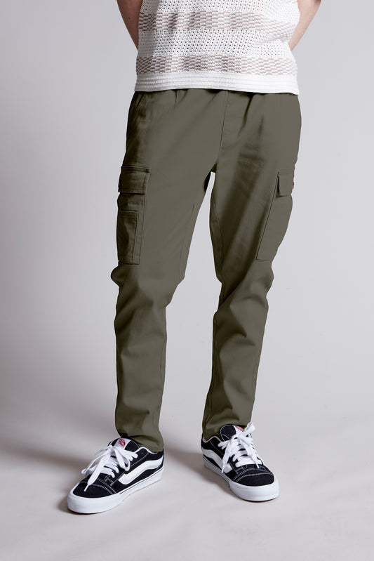 Twill Cargo Jogger – Olive