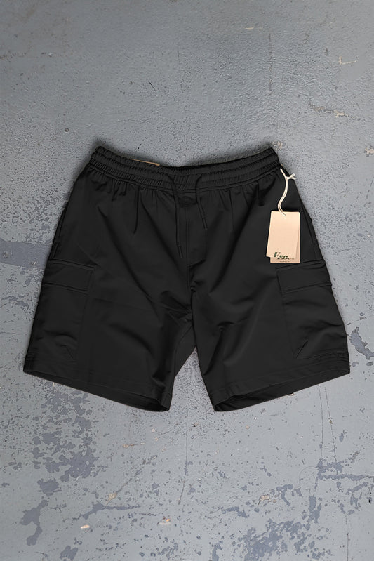 Nylon Cargo Shorts – Black